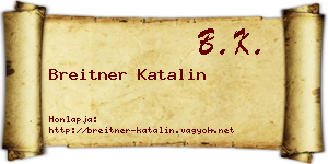 Breitner Katalin névjegykártya